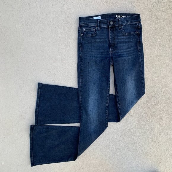 Gap 1969 High Rise Resolution Skinny Flare Jeans Sz27 - Picture 6 of 16